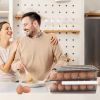 Egg Container Holder for Refrigerator Double Layer Egg Storage Box with Lid Automatic Rolling Egg Box Organizer Bin Tray Rack 36 Eggs