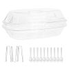 Fruit Ice Serving Tray Chilled Veggie Tray Shrimp Cocktail Serving Dish Appetizer Party Serving Platter Cold Food Buffet Server with Lid and 4 Compart